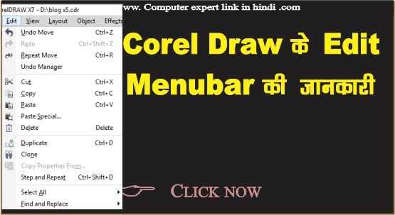 Read more about the article COREL DRAW के Edit मेनूबार के कुछ Basic Function
