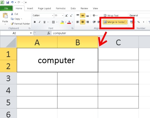 Ms Excel में Merge क्या है