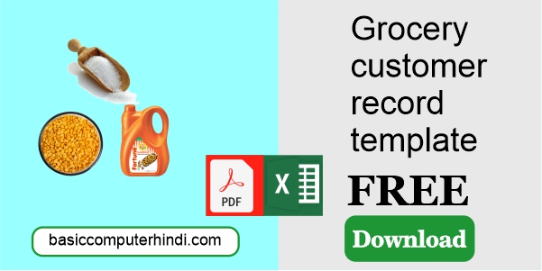 Grocery customer record template free download