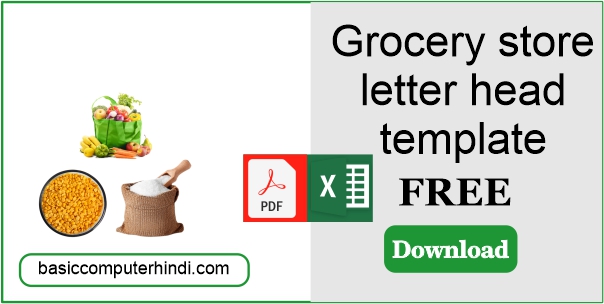 Grocery store letter head or pad template files download