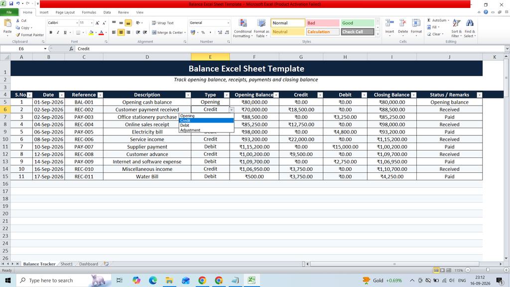 Balance Excel Sheet Template Download Free?