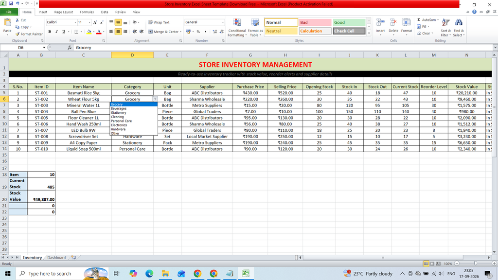 Store Inventory Excel Sheet Template Download Free 1 image 21