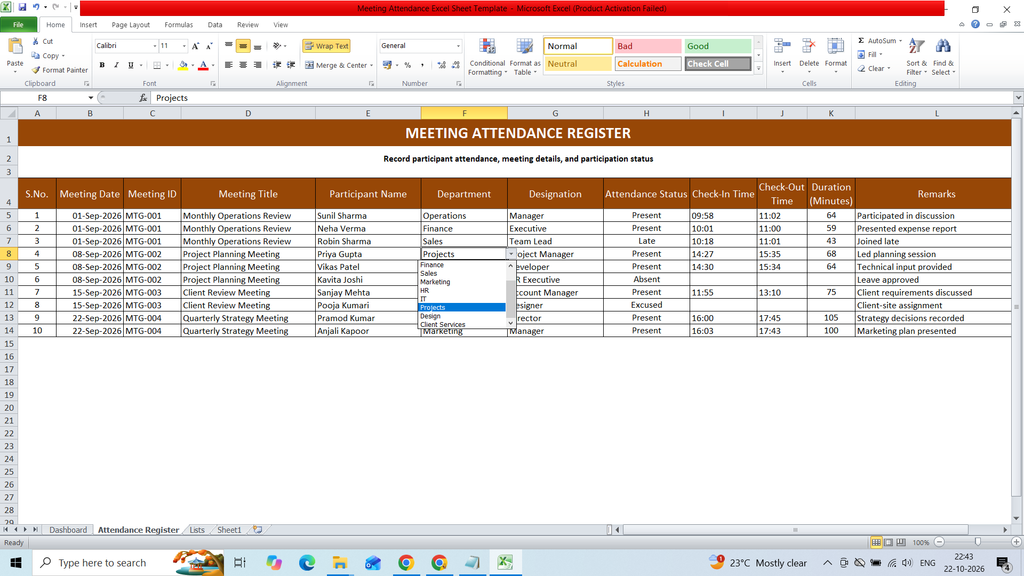 Meeting Attendance Excel Sheet Template Download Free 1 Meeting Attendance Excel Sheet Template